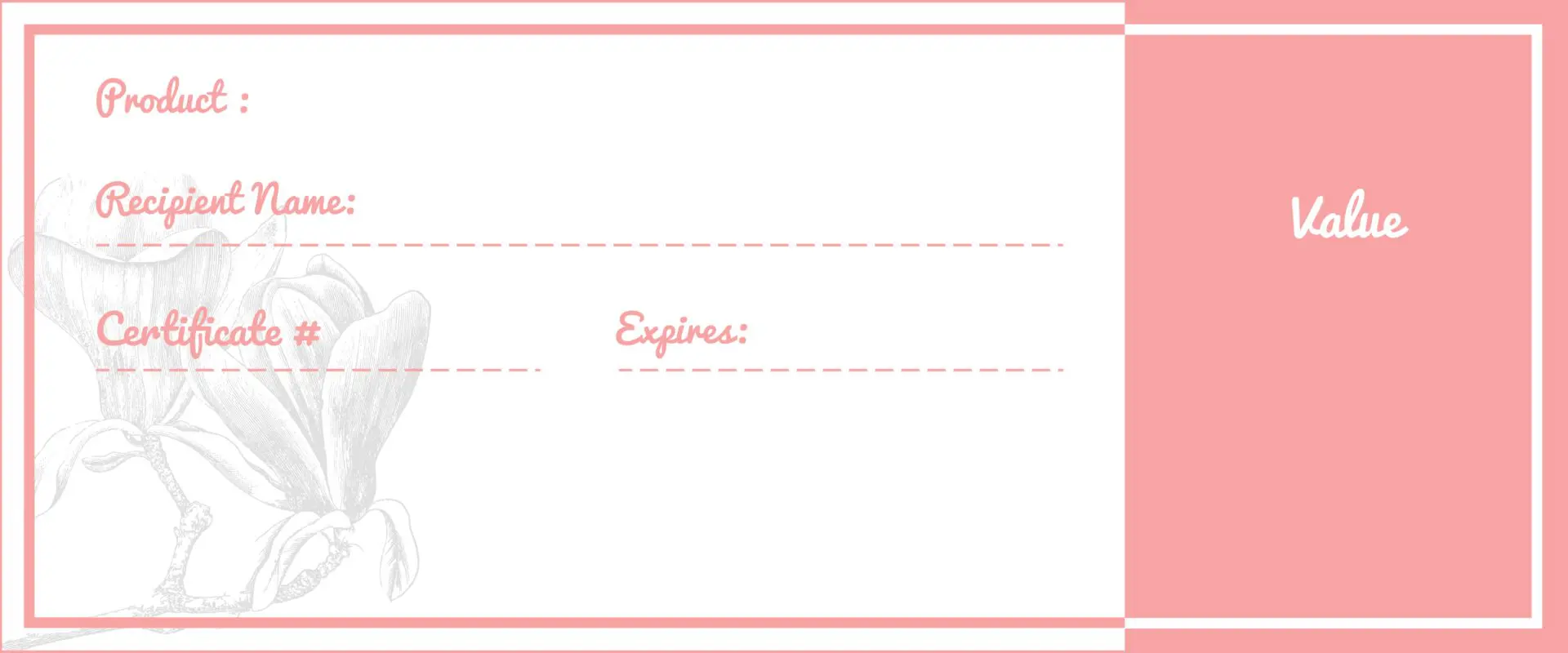 A pink and white expiration date label with decorative borders.